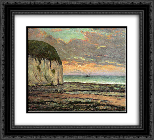 Sunset 22x20 Black Ornate Wood Framed Art Print Poster with Double Matting by Maufra, Maxime