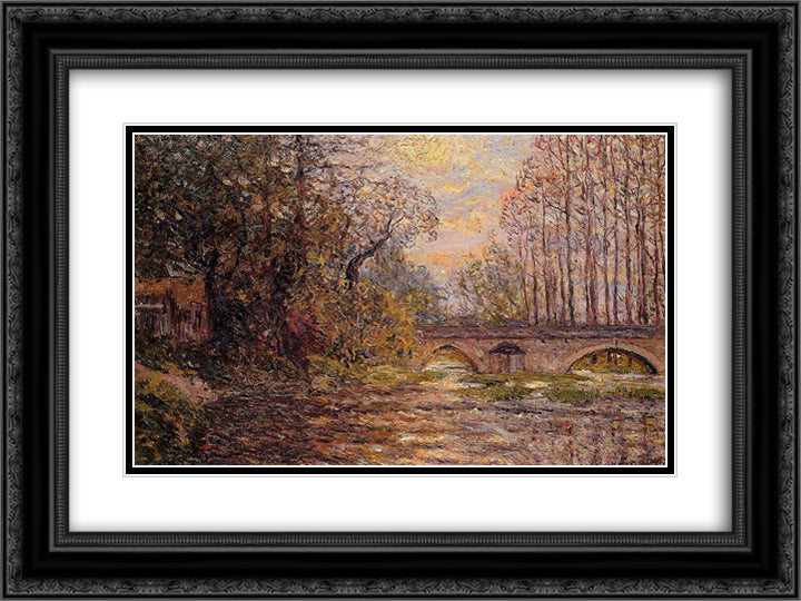 Sunset on the Loire 24x18 Black Ornate Wood Framed Art Print Poster with Double Matting by Maufra, Maxime