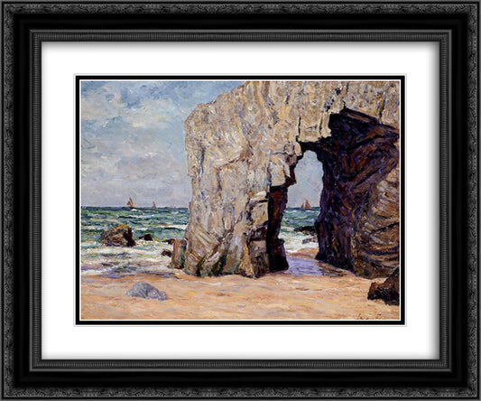 The Ark of Port Blanc, the Isle of Presq Quiberon 24x20 Black Ornate Wood Framed Art Print Poster with Double Matting by Maufra, Maxime