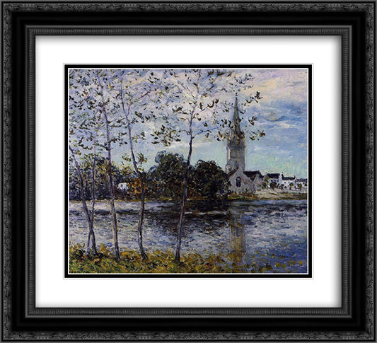 The Banks of the Pond at Rosporden 22x20 Black Ornate Wood Framed Art Print Poster with Double Matting by Maufra, Maxime