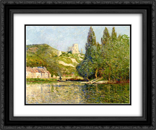 The castle Gaillard 24x20 Black Ornate Wood Framed Art Print Poster with Double Matting by Maufra, Maxime