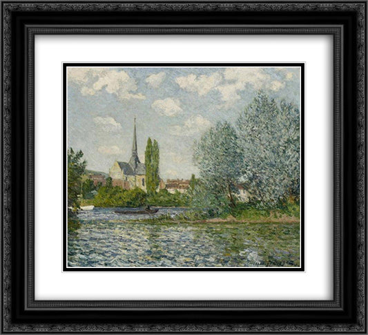 The church at Little Andelys 22x20 Black Ornate Wood Framed Art Print Poster with Double Matting by Maufra, Maxime