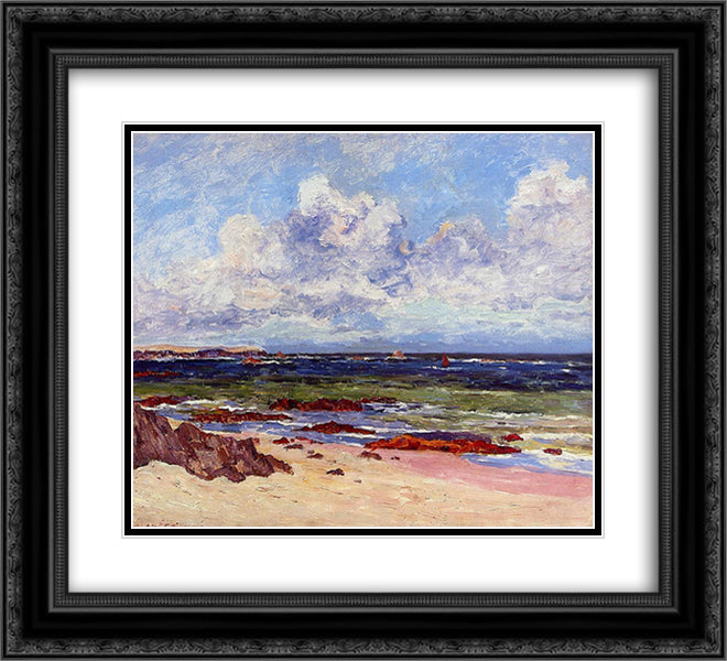 The Coast at Fort Penthievre, Quiberon Peninsula 22x20 Black Ornate Wood Framed Art Print Poster with Double Matting by Maufra, Maxime