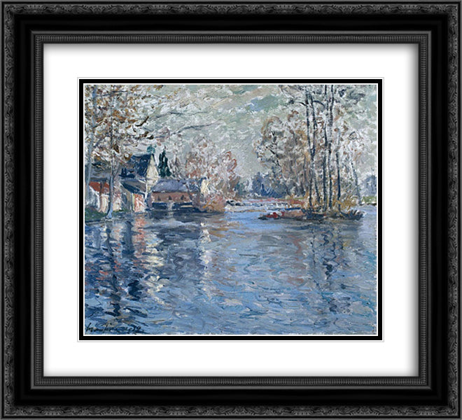 The Dam of a Loir Ponce 22x20 Black Ornate Wood Framed Art Print Poster with Double Matting by Maufra, Maxime