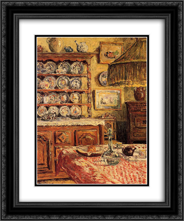 The Dining Room after Lunch 20x24 Black Ornate Wood Framed Art Print Poster with Double Matting by Maufra, Maxime