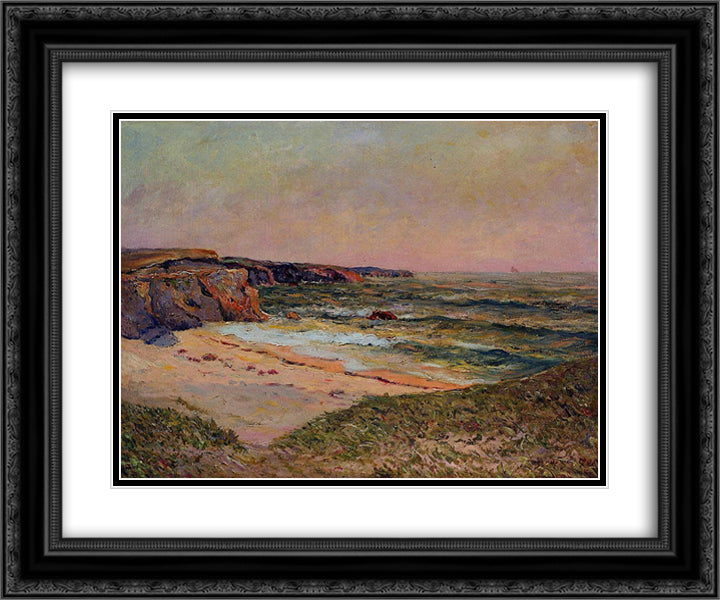 The Dunes of Port Blanc near Ile de Quiberon 24x20 Black Ornate Wood Framed Art Print Poster with Double Matting by Maufra, Maxime