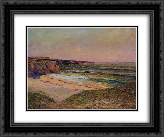 The Dunes of Port Blanc near Ile de Quiberon 24x20 Black Ornate Wood Framed Art Print Poster with Double Matting by Maufra, Maxime