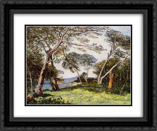 The Pines of the Ile St. Morah 24x20 Black Ornate Wood Framed Art Print Poster with Double Matting by Maufra, Maxime