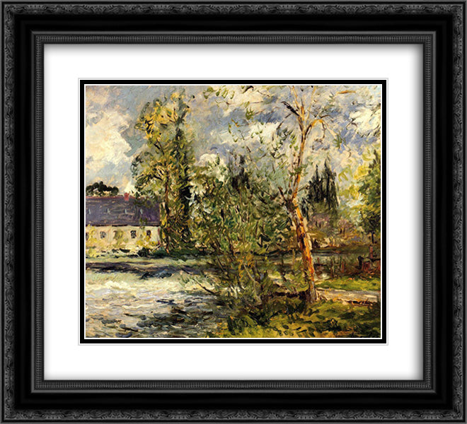 The Ponce Paper Factory on the Edge of the Sathe Woods 22x20 Black Ornate Wood Framed Art Print Poster with Double Matting by Maufra, Maxime