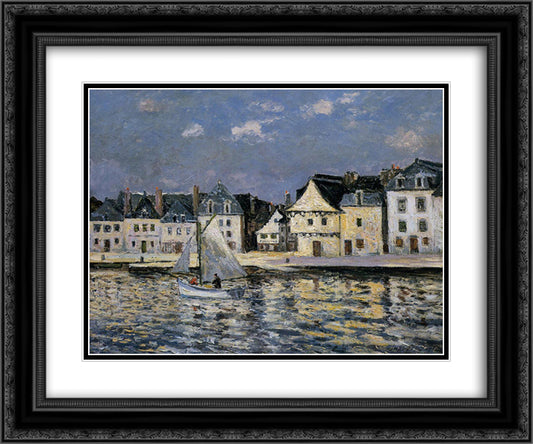 The Port of Saint Goustan 24x20 Black Ornate Wood Framed Art Print Poster with Double Matting by Maufra, Maxime