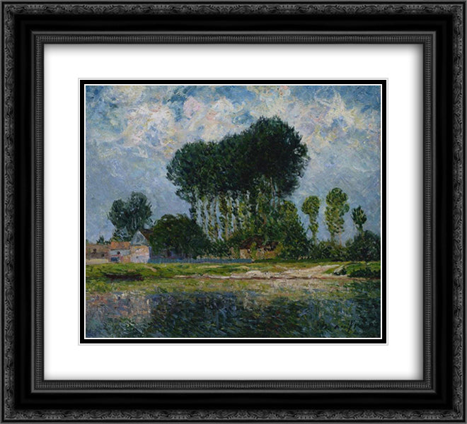 The River 22x20 Black Ornate Wood Framed Art Print Poster with Double Matting by Maufra, Maxime