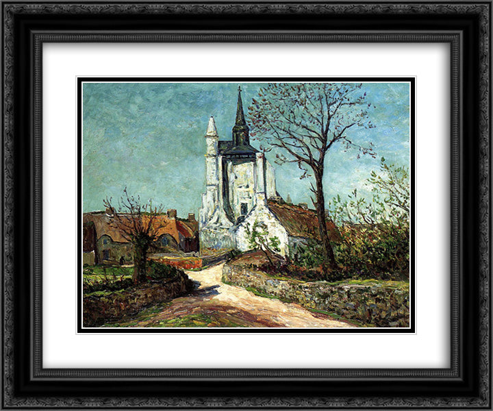The Village and Chapel of Sainte-Avoye (Morbihan) 24x20 Black Ornate Wood Framed Art Print Poster with Double Matting by Maufra, Maxime