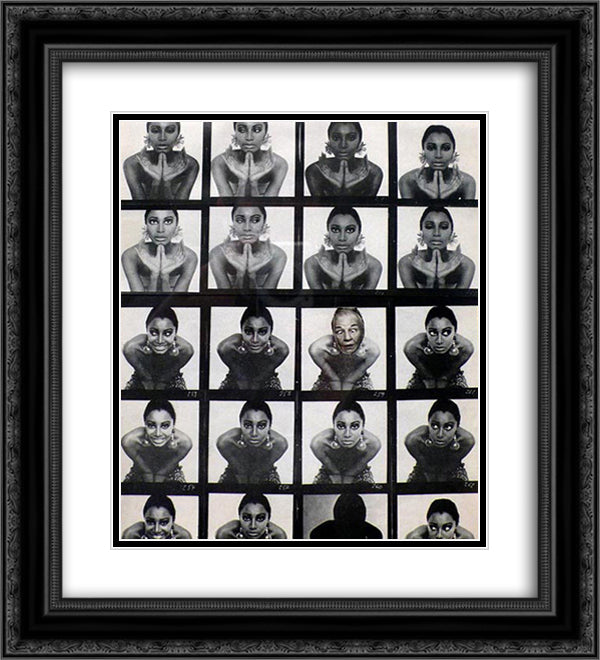 Ridiculous Portrait (Contact Sheet) 20x22 Black Ornate Wood Framed Art Print Poster with Double Matting by Wilson, May