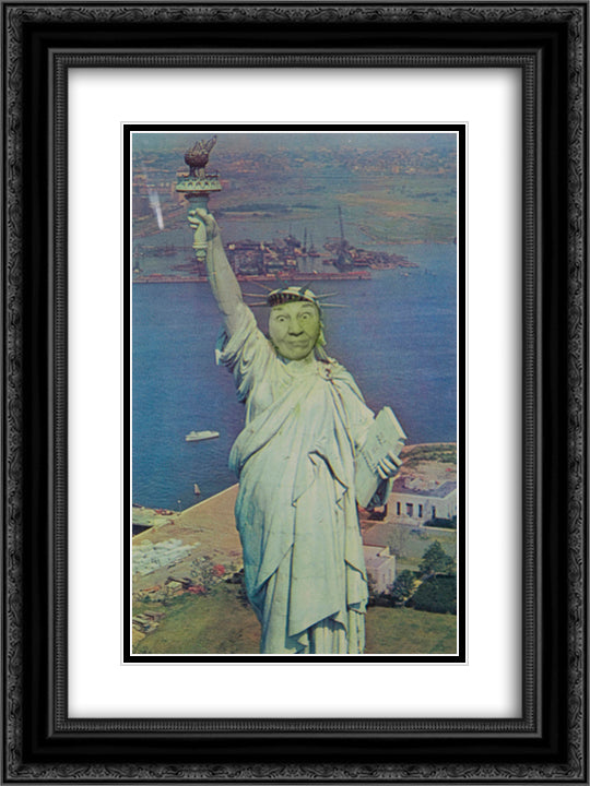 Ridiculous Portrait (Statue of Liberty) 18x24 Black Ornate Wood Framed Art Print Poster with Double Matting by Wilson, May
