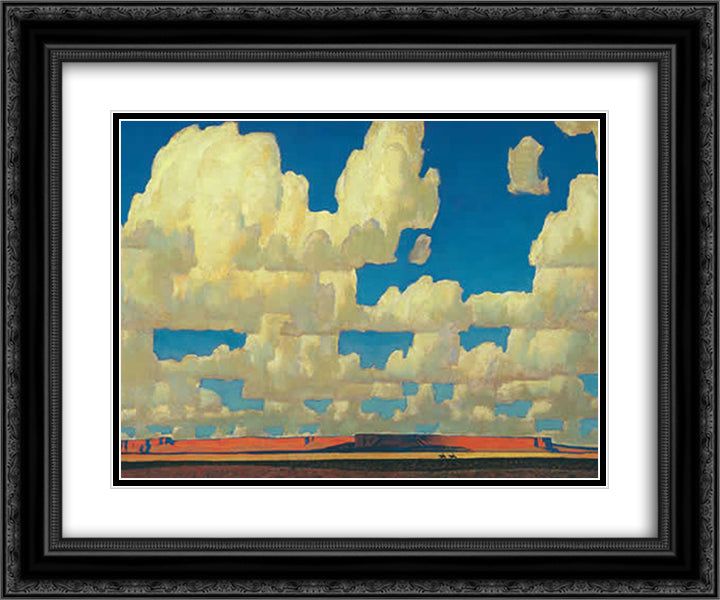 Cloud World 24x20 Black Ornate Wood Framed Art Print Poster with Double Matting by Maynard Dixon