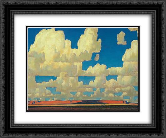 Cloud World 24x20 Black Ornate Wood Framed Art Print Poster with Double Matting by Maynard Dixon