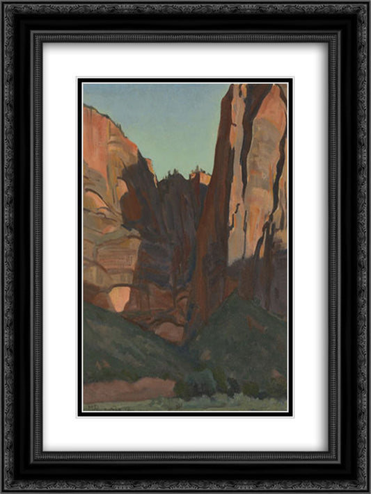 Notch in the Wall, Zion National Park, August 1933 18x24 Black Ornate Wood Framed Art Print Poster with Double Matting by Maynard Dixon
