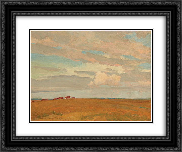 Prairie, Sand Hill Camp, May 1921 24x20 Black Ornate Wood Framed Art Print Poster with Double Matting by Maynard Dixon
