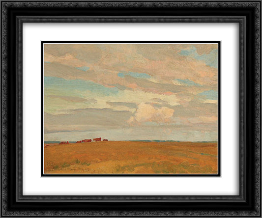 Prairie, Sand Hill Camp, May 1921 24x20 Black Ornate Wood Framed Art Print Poster with Double Matting by Maynard Dixon