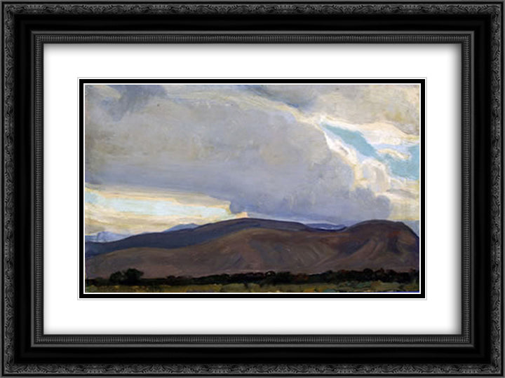 Storm from the Sierra 24x18 Black Ornate Wood Framed Art Print Poster with Double Matting by Maynard Dixon