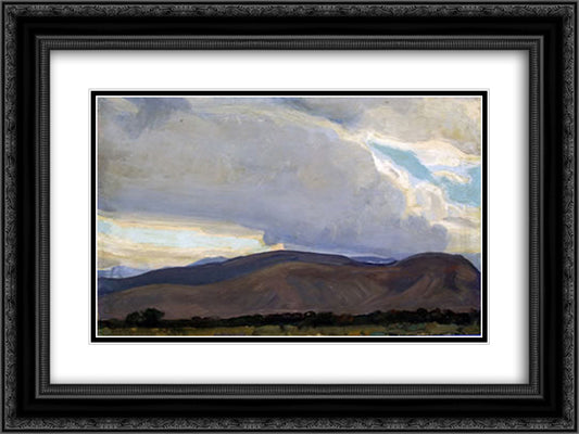 Storm from the Sierra 24x18 Black Ornate Wood Framed Art Print Poster with Double Matting by Maynard Dixon