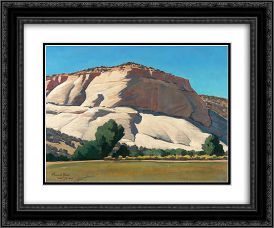 White Butte, Utah 24x20 Black Ornate Wood Framed Art Print Poster with Double Matting by Maynard Dixon