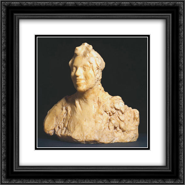 Laughing Woman (Large Version) 20x20 Black Ornate Wood Framed Art Print Poster with Double Matting by Rosso, Medardo