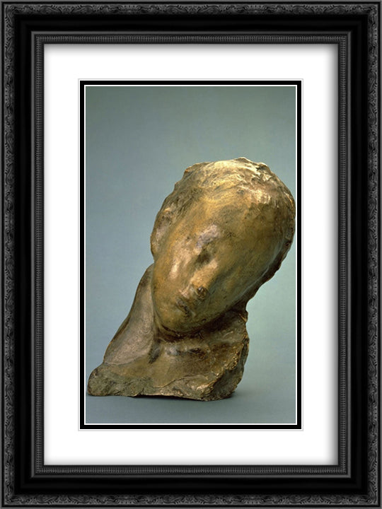 Sick Boy (Bambino malato) 18x24 Black Ornate Wood Framed Art Print Poster with Double Matting by Rosso, Medardo