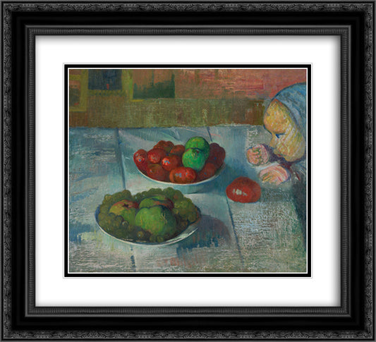 Still life with a profile of Mimi 22x20 Black Ornate Wood Framed Art Print Poster with Double Matting by Haan, Meijer de
