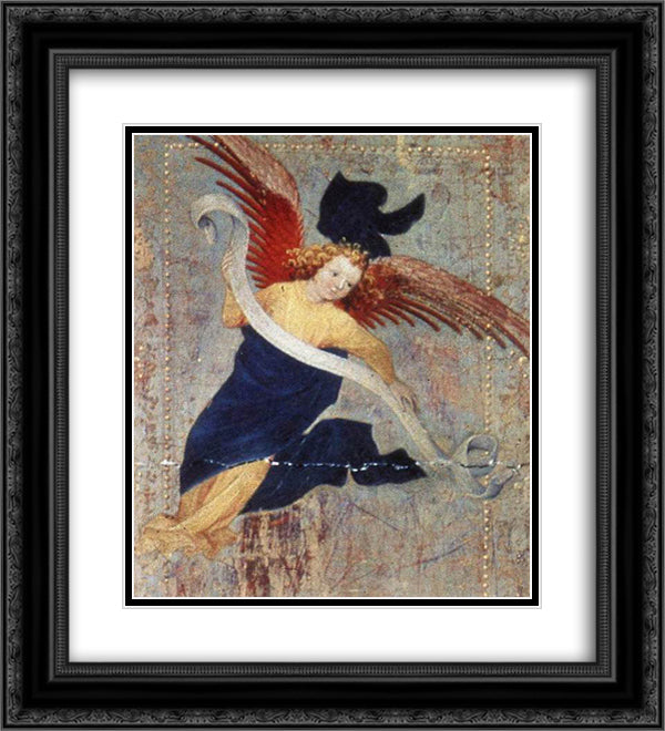Angel (from Altar of Philip the Bold) 20x22 Black Ornate Wood Framed Art Print Poster with Double Matting by Broederlam, Melchior