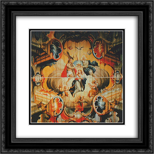 A CoroacÆ’o da Virgem pela Santissima Trindade (detail) 20x20 Black Ornate Wood Framed Art Print Poster with Double Matting by Ataide, Mestre