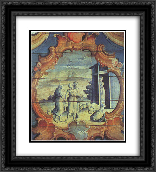 AbraÆ’o Adora os Tres Anjos 20x22 Black Ornate Wood Framed Art Print Poster with Double Matting by Ataide, Mestre