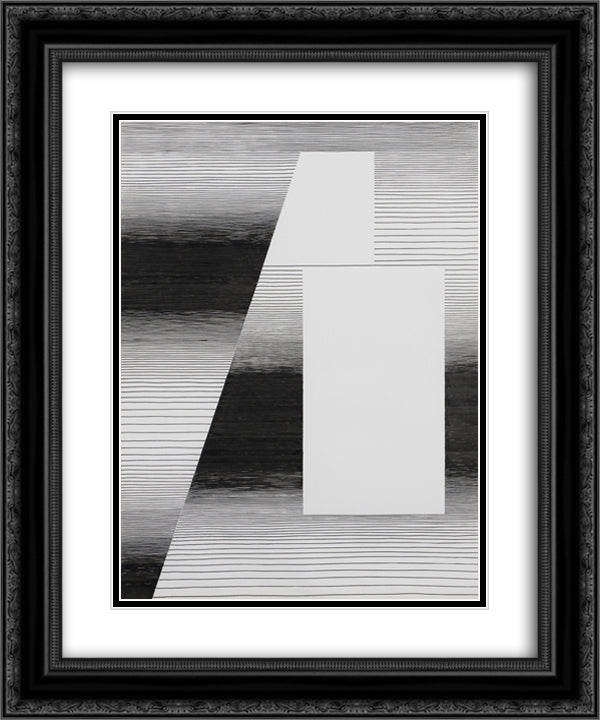 Architecture 20x24 Black Ornate Wood Framed Art Print Poster with Double Matting by Seuphor, Michel