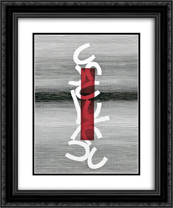 Enseigne pour un marechal ferrant 20x24 Black Ornate Wood Framed Art Print Poster with Double Matting by Seuphor, Michel