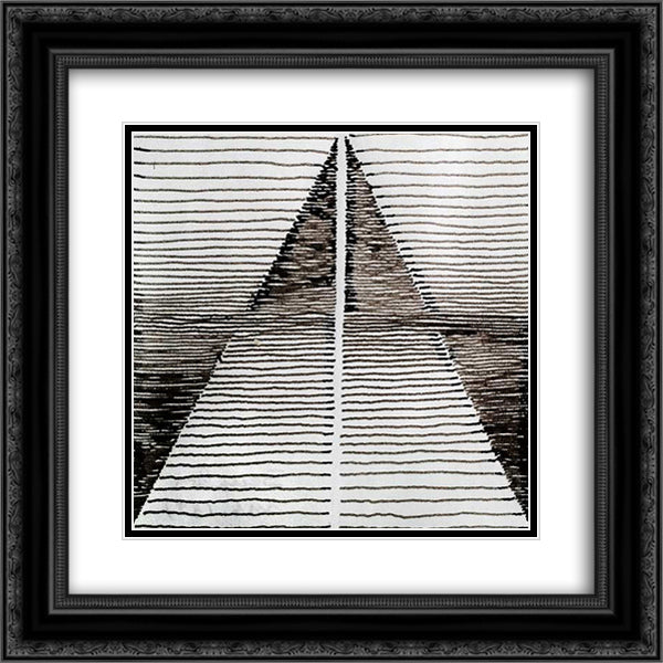 Perpetuum Mobile 20x20 Black Ornate Wood Framed Art Print Poster with Double Matting by Seuphor, Michel