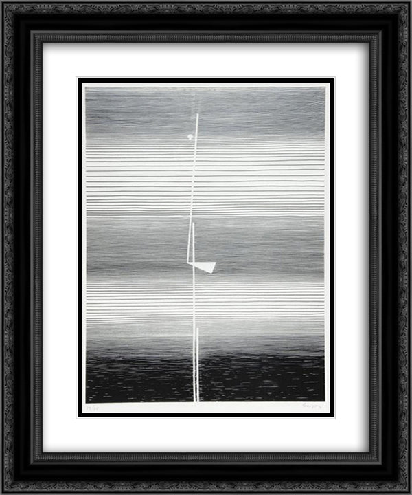 Untitled 20x24 Black Ornate Wood Framed Art Print Poster with Double Matting by Seuphor, Michel