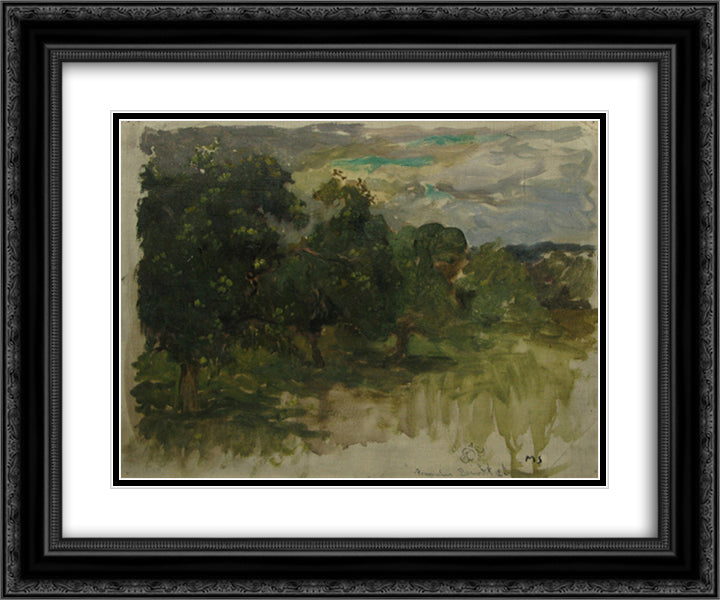 Forest Edge in France 24x20 Black Ornate Wood Framed Art Print Poster with Double Matting by Simonidy, Michel