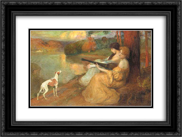 Harmonie du soir 24x18 Black Ornate Wood Framed Art Print Poster with Double Matting by Simonidy, Michel