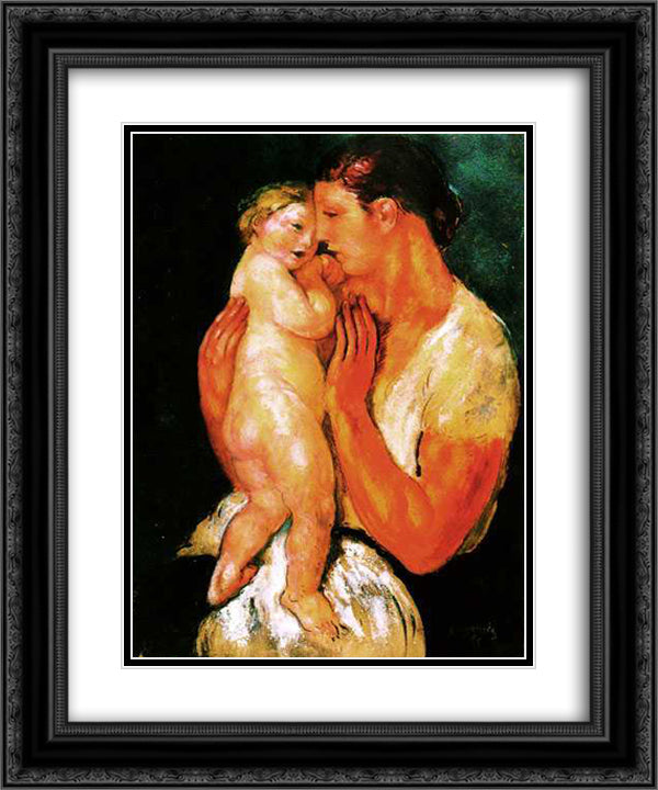 Maternitate 20x24 Black Ornate Wood Framed Art Print Poster with Double Matting by Simonidy, Michel