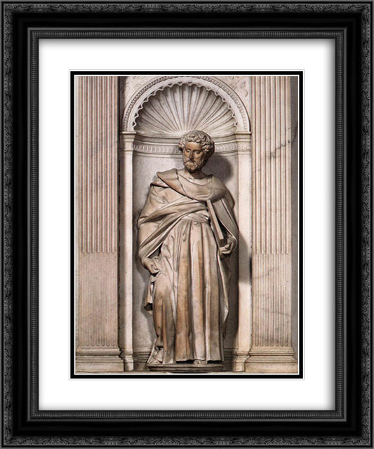 St. Paul 20x24 Black Ornate Wood Framed Art Print Poster with Double Matting by Michelangelo