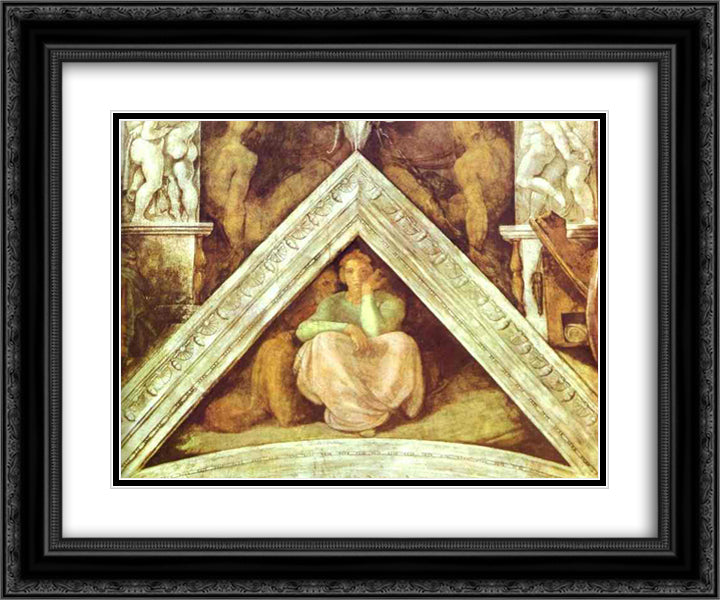 The Ancestors of Christ Jesse 24x20 Black Ornate Wood Framed Art Print Poster with Double Matting by Michelangelo
