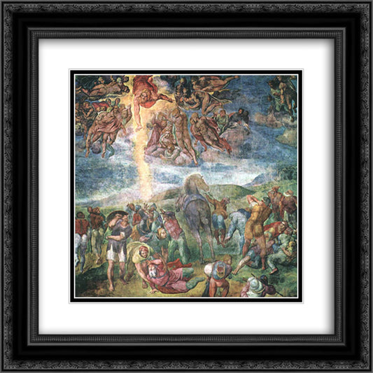 The Conversion of Saul 20x20 Black Ornate Wood Framed Art Print Poster with Double Matting by Michelangelo