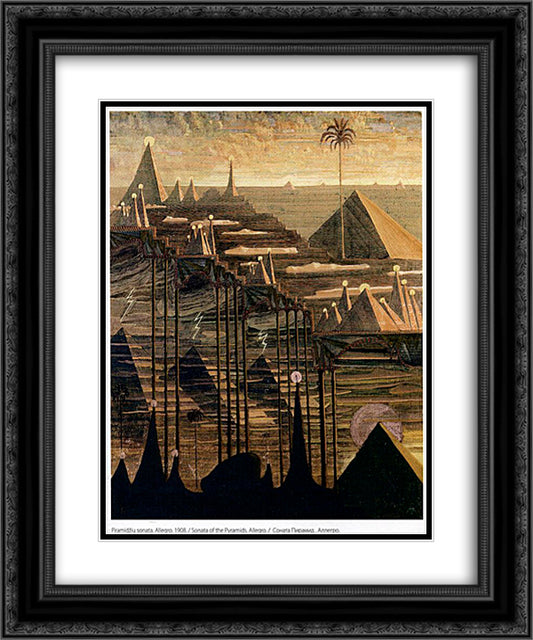 Alegro (Sonata of the Pyramids) 20x24 Black Ornate Wood Framed Art Print Poster with Double Matting by Ciurlionis, Mikalojus