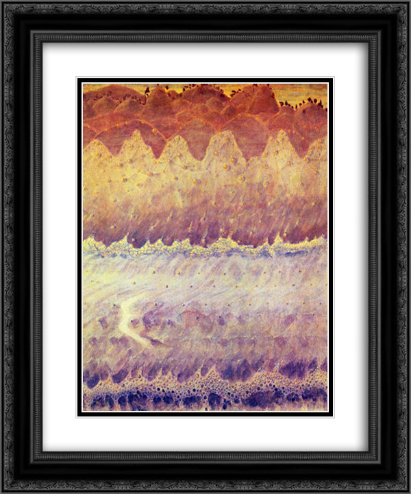 Allegro (Sonata of the Sea) 20x24 Black Ornate Wood Framed Art Print Poster with Double Matting by Ciurlionis, Mikalojus