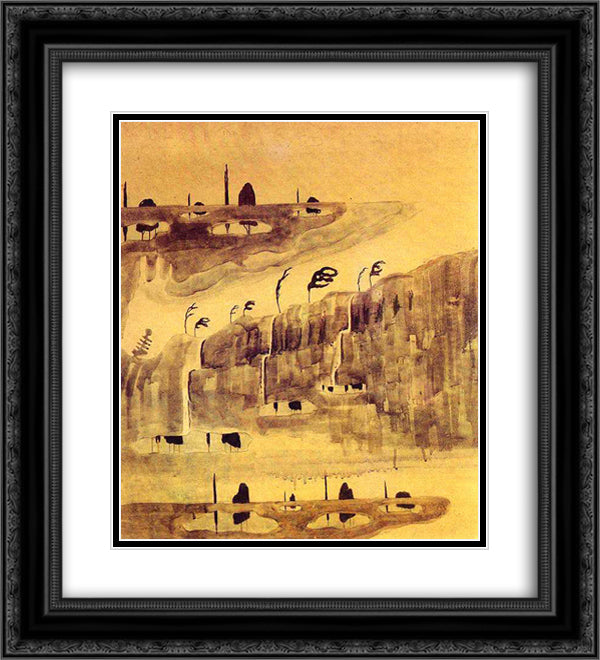 Allegro (Sonata of the Spring) 20x22 Black Ornate Wood Framed Art Print Poster with Double Matting by Ciurlionis, Mikalojus