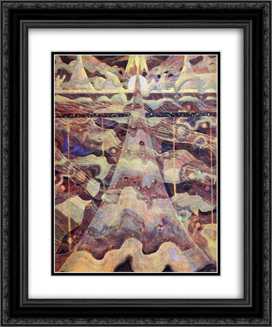 Allegro (Sonata of the Stars) 20x24 Black Ornate Wood Framed Art Print Poster with Double Matting by Ciurlionis, Mikalojus