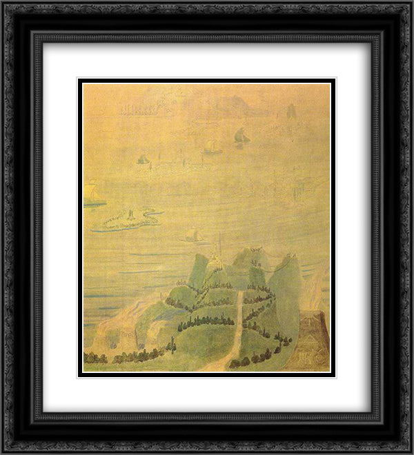 Allegro (Sonata of the Sumer) 20x22 Black Ornate Wood Framed Art Print Poster with Double Matting by Ciurlionis, Mikalojus