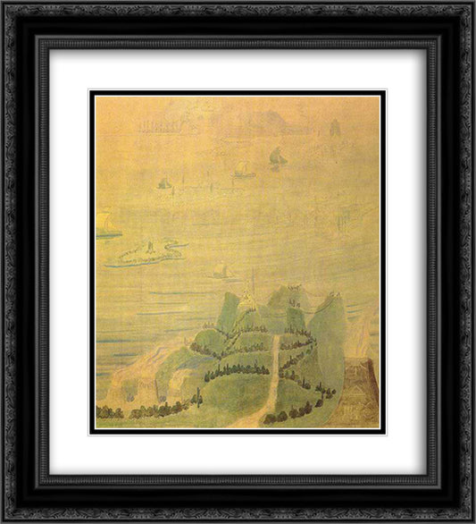 Allegro (Sonata of the Sumer) 20x22 Black Ornate Wood Framed Art Print Poster with Double Matting by Ciurlionis, Mikalojus