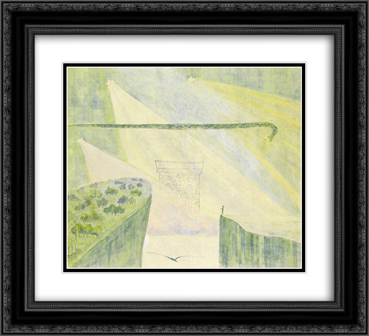 Andante (Sonata of the Serpent) 22x20 Black Ornate Wood Framed Art Print Poster with Double Matting by Ciurlionis, Mikalojus