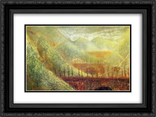 Bridges 24x18 Black Ornate Wood Framed Art Print Poster with Double Matting by Ciurlionis, Mikalojus